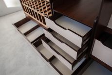 Детская двухъярусная кроватка-трансформер, 18мм Domino Dark walnut / Milk oak